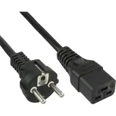 InLine 16658E Câble réseau 16A, prise de terre droite sur prise dispositifs froids IEC320/C19, 1,5m