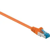 Goobay Câble patch CAT 6A, S/FTP (PiMF), orange, 10 m - Conducteur en cuivre (CU), gaine de câble sans halogène (LSZH)