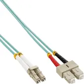 ACT 30 meter LSZH Multimode 50/125 OM3 fiber patch cable duplex with LC and SC connectors