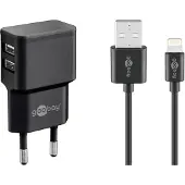 Wentronic 44995 Cordon de charge avec adaptateur noir