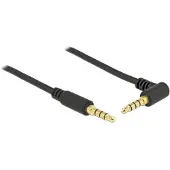DeLOCK - Câble audio - mini jack 4 pôles mâle pour mini jack 4 pôles mâle incliné - 3 m - noir