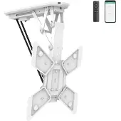 My Wall Support TV plafond HL43MW pour téléviseurs 23-55 pouces (58-140 cm) avec télécommande sans fil et application blanche