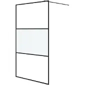 vidaXL Paroi de douche pour passage piétonnier noir 115x195 cm semi-mat ESG