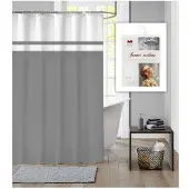 Dutch House Einfarbiger grauer Duschvorhang 180x200 DH