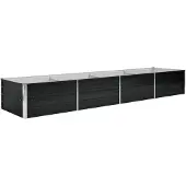 vidaXL Lit surélevé de jardin Anthracite 320 x 80 x 45 cm Acier galvanisé
