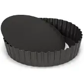 Patisse Moule à quiche professionnel à fond mobile à haut bord 5,6 cm x Ø 20 cm, Moule à gâteau, Gris