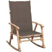 vidaXL Chaise à bascule avec coussin en bambou