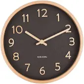 Karlsson - Horloge murale Pure Wood Grain Small - Noir