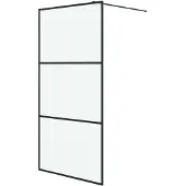 vidaXL Walk-in Duschwand 100x195 cm mattes ESG-Glas schwarz