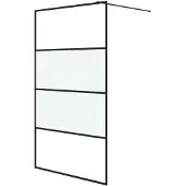 vidaXL Paroi de douche pour passage piétonnier noir 115x195 cm semi-mat ESG