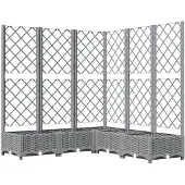 vidaXL Jardinière avec treillis Gris clair 120x120x121,5 cm PP