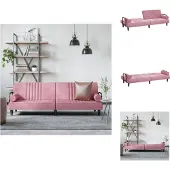 vidaXL Canapé-lit avec accoudoirs rose velours