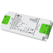 Goobay 65583 Transformateur LED à courant constant 700 mA, 12 W, extra-plat, blanc-vert - pour LED à courant constant 700 mA jusqu'à 12 W de charge totale dans la plage de tension 10-17 V (DC)