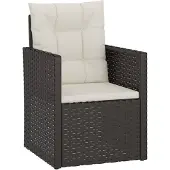 vidaXL Fauteuil de jardin avec coussin noir Poly rotin