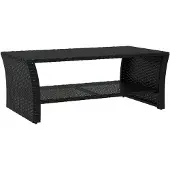 vidaXL Table basse noire 100x50x40 cm Poly rotin