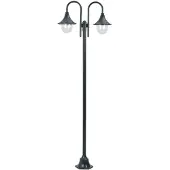 vidaXL Pale Lighting Garden E27 220 cm Aluminium dunkelgrün 2-teilig
