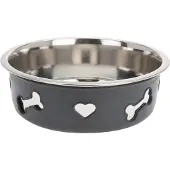 Dogs Collection Bol pour boire et manger en forme de coeur en acier inoxydable argenté (180 cl)
