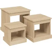 vidaXL Tables d'ensemble 3 pcs. chêne Sonoma bois composite