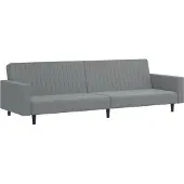 vidaXL Canapé-lit à 2 places gris clair velours