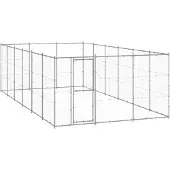 vidaXL Chenil extérieur Acier galvanisé 21,78 m²