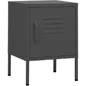 vidaXL Table de chevet Anthracite 35x35x51 cm Acier