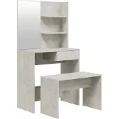 vidaXL Ensemble de coiffeuse gris béton 74,5x40x141 cm
