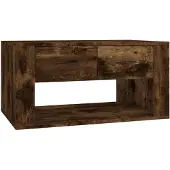 vidaXL Table basse chêne fumé 80x50x40 cm bois composite