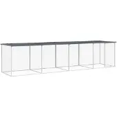 vidaXL Cage à poules avec toit Anthracite 403x98x90 cm Acier galvanisé