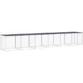 vidaXL Cage à poules avec toit Anthracite 603x98x90 cm Acier galvanisé