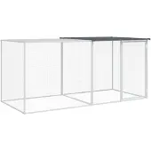 vidaXL Cage à poules avec toit Anthracite 203x98x90 cm Acier galvanisé