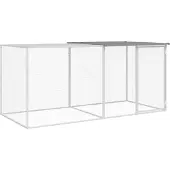 vidaXL Cage à poules avec toit gris clair 203x98x90 cm Acier galvanisé