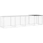 vidaXL Cage à poules avec toit Anthracite 403x98x90 cm Acier galvanisé