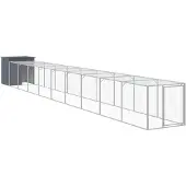 vidaXL Cage à poules avec enclos Anthracite 110x1017x110cm Acier galvanisé
