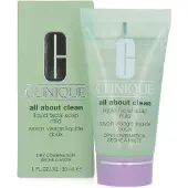Clinique All About Clean Savon Visage Liquide Doux | Peau sèche à mixte 30 ml Savon Liquide