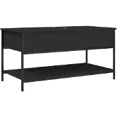 vidaXL Table basse noire 100x50x50 cm bois composite et métal