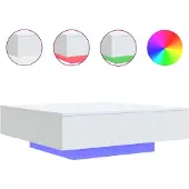 vidaXL Table basse avec lampes LED blanc 100x100x31 cm