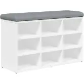 vidaXL Banc à chaussures Blanc 82x32x50 cm Bois d'ingénierie