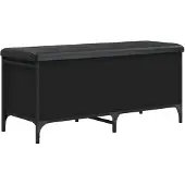 Super Merchant Banc de rangement noir 102x42x45 cm bois d'ingénierie