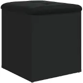 vidaXL Banc de rangement noir 42x42x45 cm bois d'ingénierie