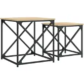vidaXL Tables gigognes 2 pcs. chêne Sonoma bois composite
