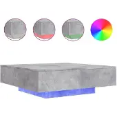 vidaXL Table basse avec lampes LED gris béton 100x100x31 cm