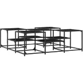 vidaXL Table basse noire 121x121x40 cm Bois composite