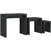 vidaXL Tables d'ensemble 3 pcs. noir bois composite