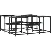vidaXL Table basse noire 91x91x40 cm bois composite