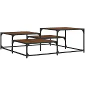 vidaXL Table basse marron imitation chêne 107x107x40 cm Bois composite