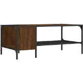 DKD Home Decor Table basse avec étagère aspect chêne brun 100x51x40 cm