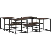 DKD Home Decor Table basse marron imitation chêne 121x121x40 cm bois composite