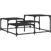 DKD Home Decor Table basse noire 87,5x87,5x40 cm bois composite