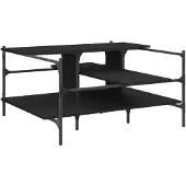 vidaXL Table basse noire 100x100x48,5 cm Bois composite