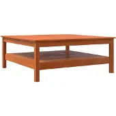 vidaXL Table basse brun cire 100x100x40 cm pin massif